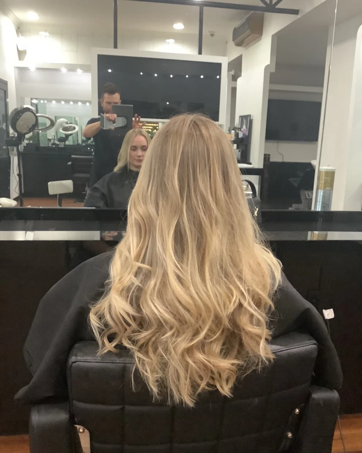 A finished blonde colour and blow-dry by Ryan Waugh